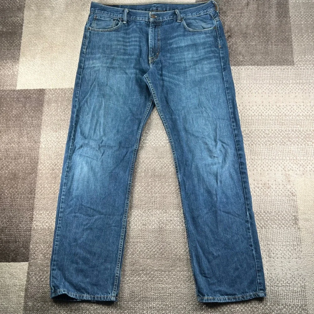 Levis 569 Baggy Loose Straight Leg Jeans Mens 36x34 Blue Denim Whiskered